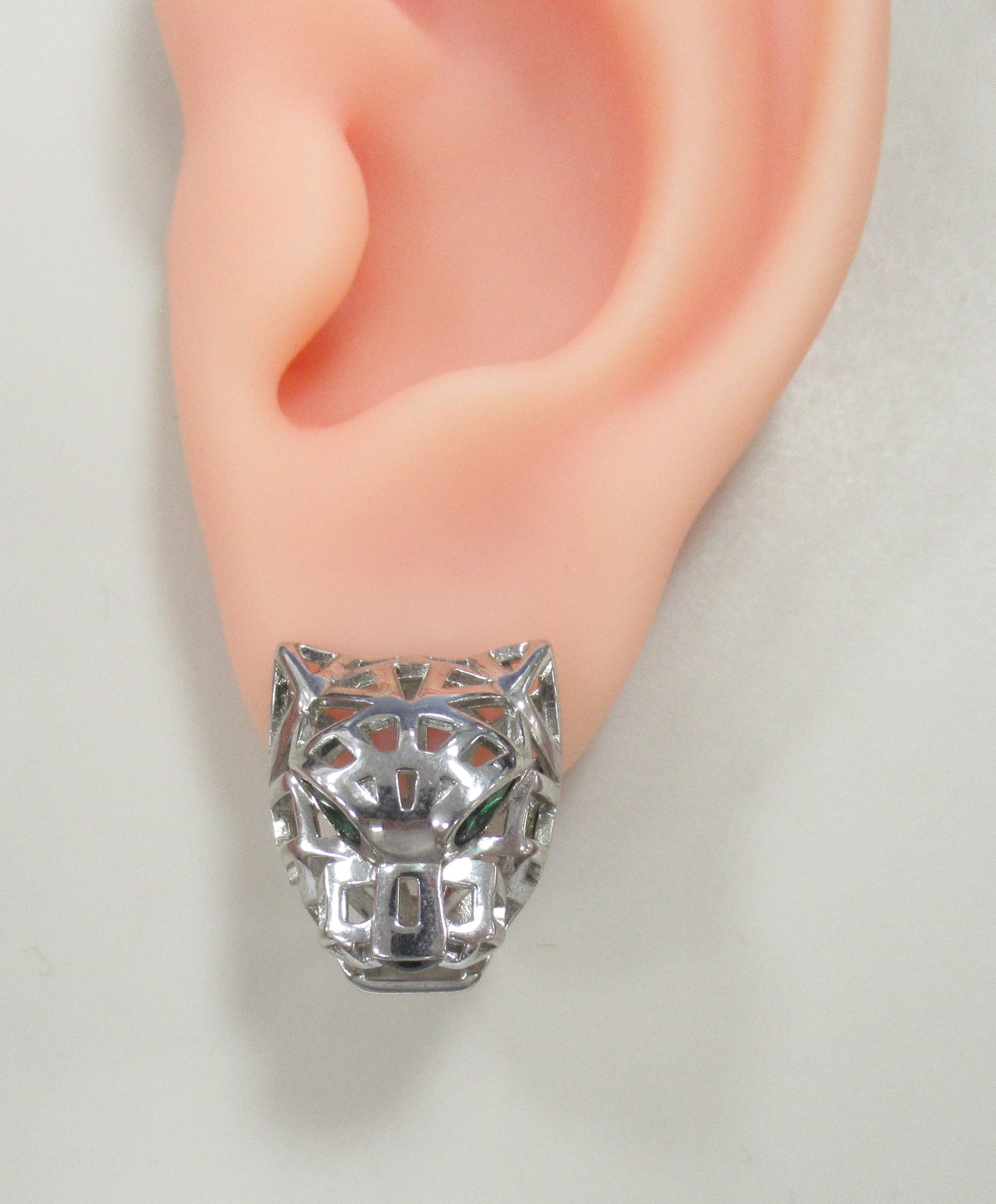 Серебряные серьги с кубическим цирконием "Пантеры"